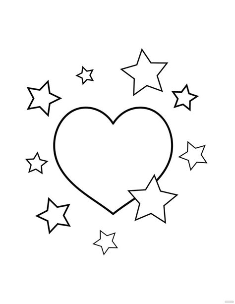 stars  hearts coloring pages