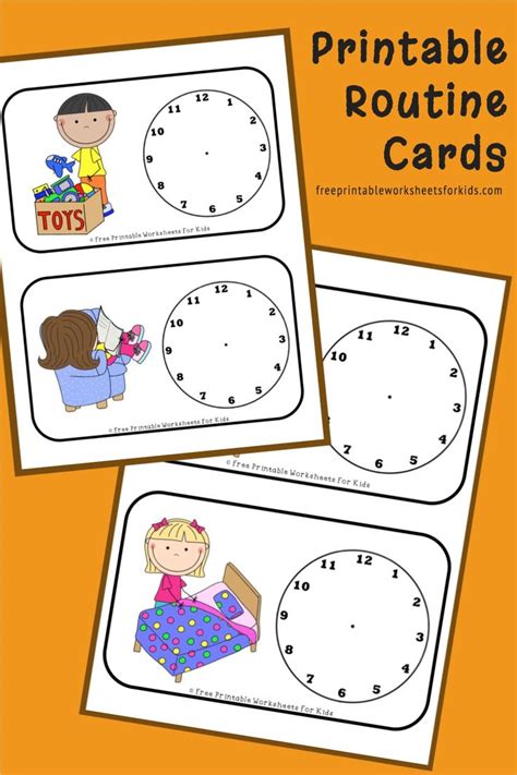 printable routine cards routine cards kids worksheets printables