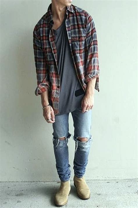 stylish mens casual street plaid shirt ideas fashions nowadays