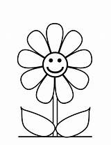 Flower Coloring Pages Color Simple Flowers Easy Printable Kids Sheets Getcoloringpages Preschool sketch template