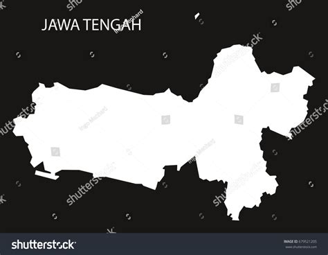 Jawa Tengah Indonesia Map Black Inverted Royalty Free Stock Vector