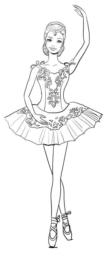 printable ballerina barbie coloring pages coloring pages