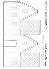 House Paper Houses Template Printable Templates Cardboard Gingerbread Christmas Di Kids Carta Nets Casa Putz Crafts Make Xmas Instructables sketch template