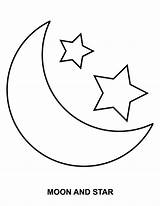 Moon Coloring Star Pages Stars Printable Sun Kids Print sketch template