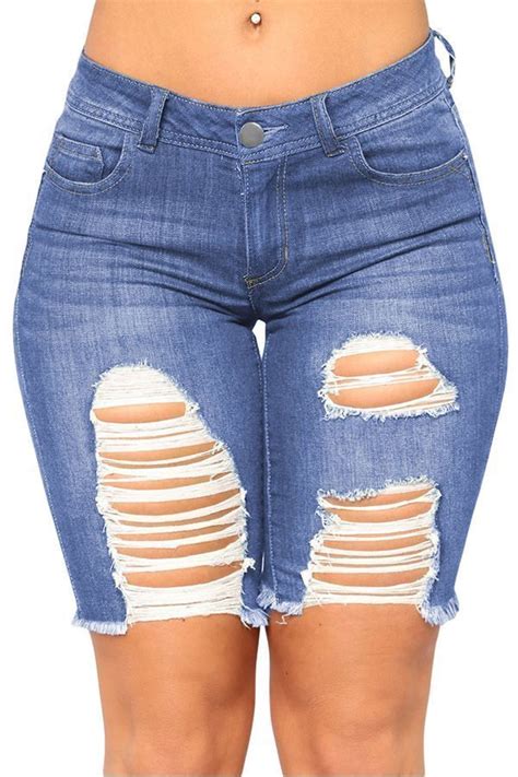 Blue Jean Shorts With Free Shipping And Over 55 Off