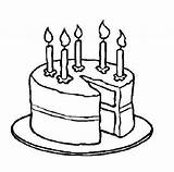Cake Birthday Drawing Coloring Line Candles Clipart Slice Drawings Cakes Clip Candle Pages Printable Pencil Clipartbest Kids Happy Cliparts Library sketch template