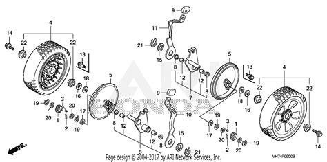 honda hrx hxa lawn mower usa vin gjaaa   gjaaa  parts diagram  rear wheel