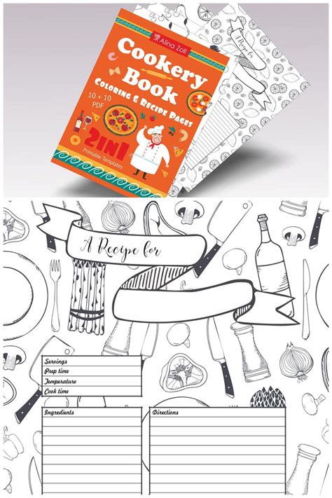 creative activity  adults    cookery coloring book recipe