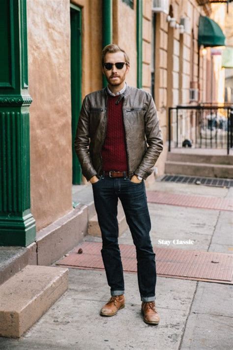 leather jacket outfits  men  ways  wear leather jackets