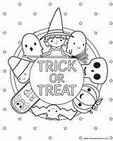 Halloween Coloring Pages Kids Printable Trick Treat Adults Print Printables Fun Cute Sheets Adult Choose Board Kleurplaten Kinderen Voor sketch template