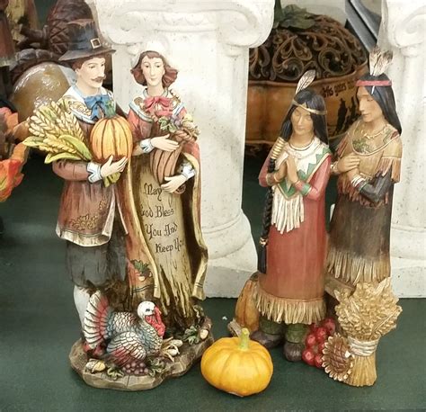 pilgrims  indians figurines thanksgiving pilgrims pilgrims