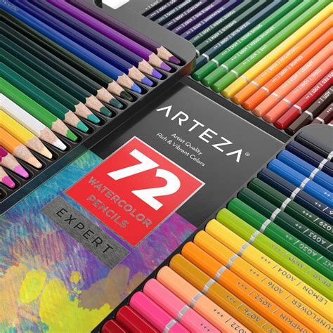 arteza professional watercolor pencils  storage tin set   multi