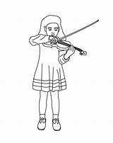 Violin Coloring Playing Pages Children Kids Index sketch template