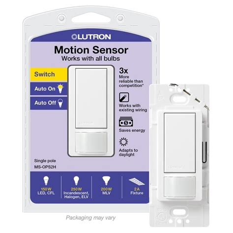 lutron maestro  amp single pole motion sensor switch white   motion sensor lights