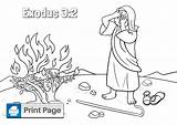 Bush Coloring Moses Burning Exodus Pages Clipart Bible Book Printable Monochrome Arm Vector Pdf Instant Access Below Version Any Just sketch template