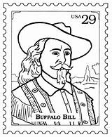 Coloring Pages Buffalo Stamp Bill Bills People Cody Postage Postal Popular Featured Stamps sketch template