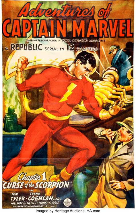 adventures of captain marvel chapter 1 serial poster republic lot