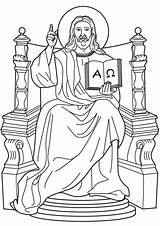 Jesus Throne King Coloring Christ Clipart Catholic Pages His Kings Alpha Lord Omega Drawing Mass Am Color Kids God Book sketch template