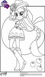Equestria Girls Pages Applejack Colouring Coloring Mlp Print sketch template