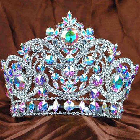 gorgeous crystal tiara brides diadem flower beauty pageant crown