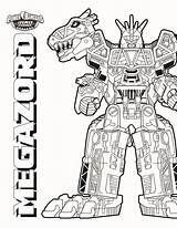 Coloring Power Rangers Pages Megazord Ranger Dino sketch template