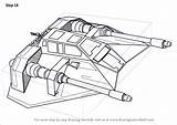 Star Snowspeeder Wars Drawing Draw Step Tutorials Drawingtutorials101 sketch template