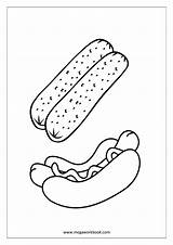 Sausage Hotdog Breads Megaworkbook sketch template