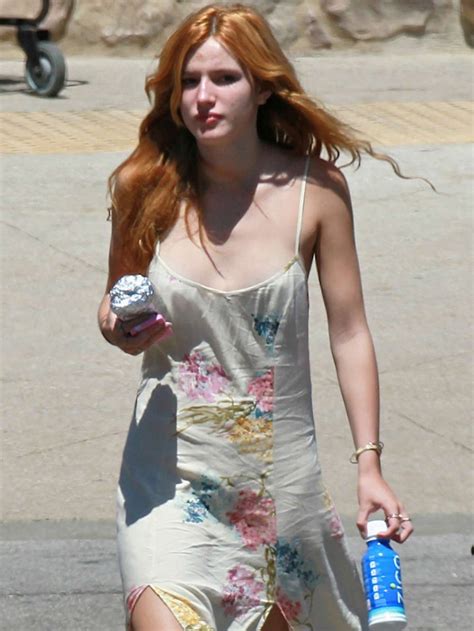 Bella Thorne In Low Cut Dress Out In Malibu Gotceleb