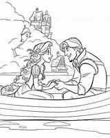 Rapunzel Coloring Flynn Tangled Pages Disney Princess Boat Color Getcolorings Sheets Prince Beautiful sketch template