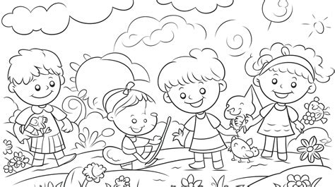 kids  garden coloring pages printable background coloring picture