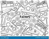 Factory Illustration Vector Colorless Set Coloring Preview sketch template