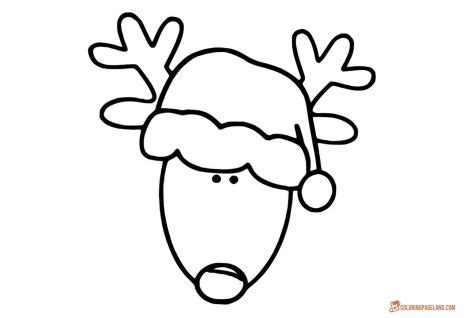 reindeer face coloring pages part