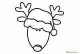 Reindeer Face Coloring Pages sketch template