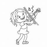 Violino Fumetto Coloritura Gioca sketch template