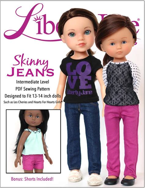 skinny jeans doll clothes pattern for hearts for hearts girls and les