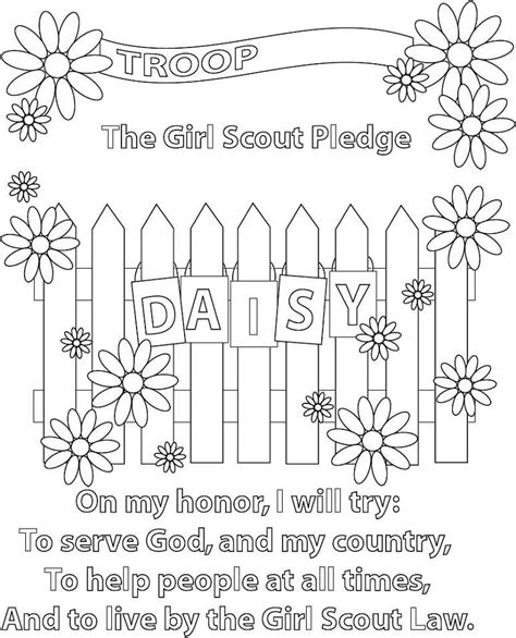 girl scout pledge coloring page scout girl coloring pages scouts daisy