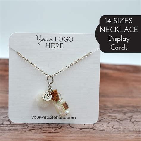 custom necklace cards   logo  size jewelry etsy