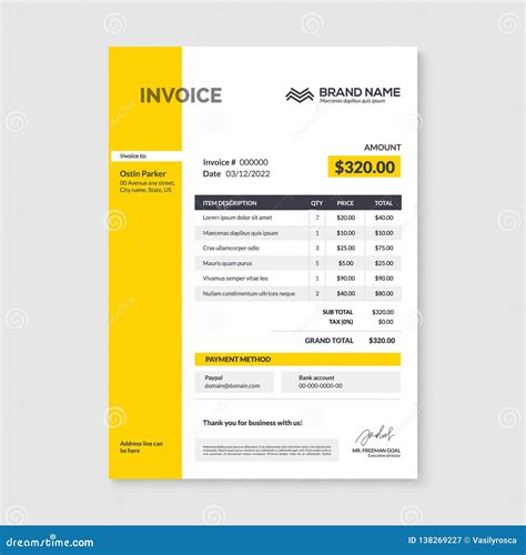 invoice minimal design template bill form business invoice accounting