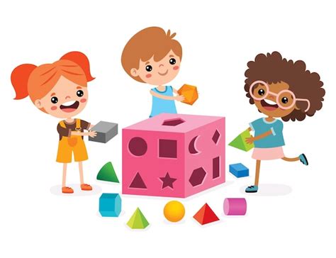 premium vector kids playing  shape sorter toy