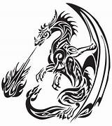 Dragon Tribal Tattoo Fire Stencil Dragons Designs Tattoos Stencils Breathing Sketch Drawing Sticker Celtic Uprinting Inspiration Flames Printable Decals Silhouette sketch template