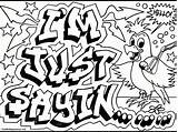 Coloring Pages Graffiti Adults Letters Popular sketch template