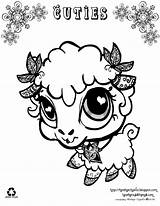 Coloring Pages Cuties Animal Lamb Cute Animals Quirky Cutie Girls Artist Loft Color Creative God Kids Print Quirkyartistloft Malebog Tegninger sketch template
