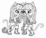 Coloring Twins Pages High Monster Cat Getcolorings Color sketch template