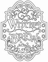 Coloring Halloween Pages Apothecary Adult Witch Witches Brew Embroidery Urban Threads Awesome Unique Designs Visit Cute Template Woodart sketch template