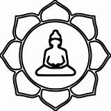 Buddha Buddhism Drawing Clipart Symbol Line Outline Sketch Lotus Zen Flower Symbols Buddhist Color Clip Drawings Colouring Gautam Coloring Mandala sketch template