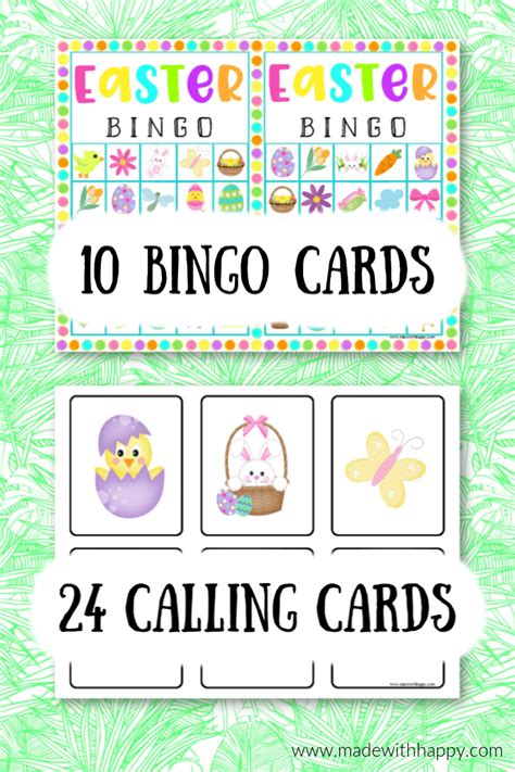 printable easter bingo game fun    family