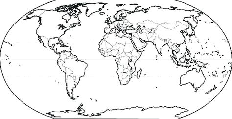 world map vector outline  getdrawings