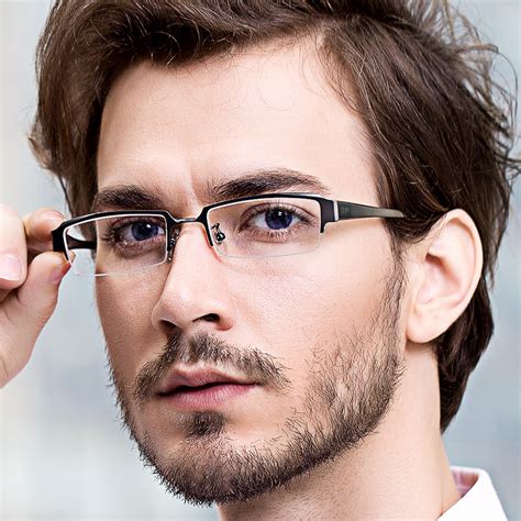 Ourspop Men Eyeglasses Frame Titanium Glasses Frame Male