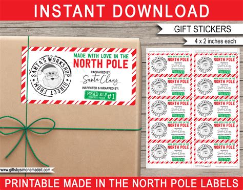 north pole printable gift tags diy christmas tags christmas gifts