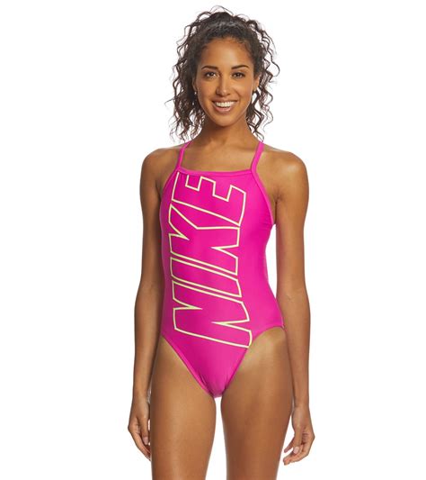 nike women s nike logo racerback one piece swimsuit at